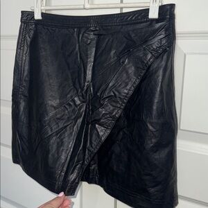 Free People Black Faux Leather Mini Skirt